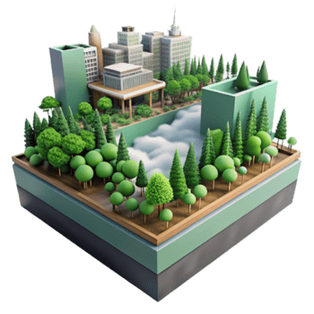 Isometric Cityscape Illustration Green Urban Landscape Sustainable Architecture Design png