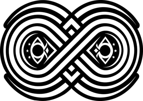 Infinity symbol icon in filled style vector