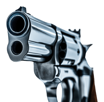 Close-up view of a revolver creating tension png