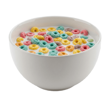 bowl of cereal with milk isolated on transparent background png