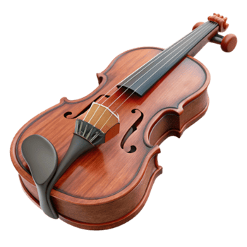 Render of a Polished Violin Musical Instrument png