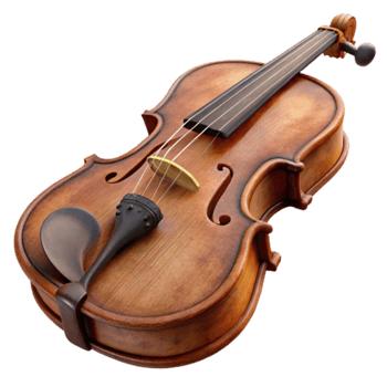 Render of a Classic Violin Musical Instrument, Stringed, Wood, Brown, Polished, Orchestra, Classical Music, Closeup View, Detailed Texture, Musical Equipment png