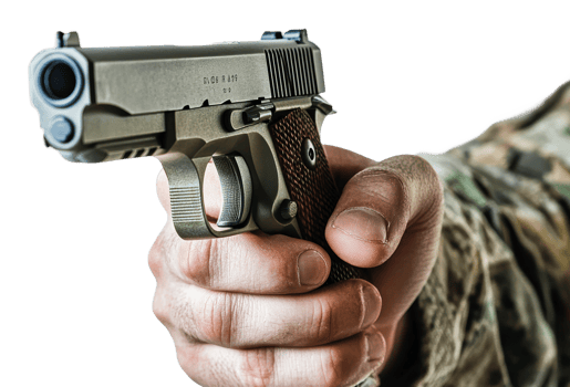 Soldier practices with firearm in training png