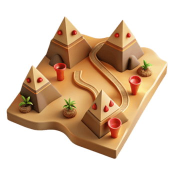 Illustration Desert Pyramids Landscape Game Asset png