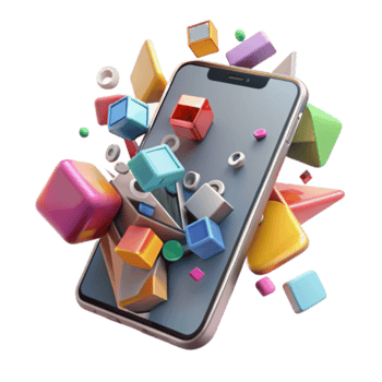 Render Colorful Mobile App Geometric Abstract Background png