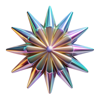 Iridescent Starburst Abstract Geometric Design png