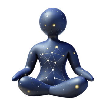 Cosmic Meditation Render Peaceful Yoga Pose Starlight Abstract Background png