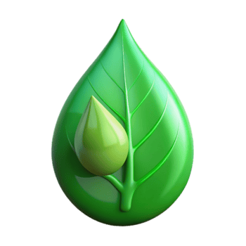 Render Green Leaf Water Drop Icon Ecology Symbol png