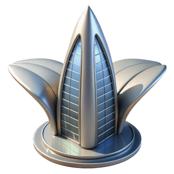 Futuristic Model of a Modern Building, Architectural Design Illustration png