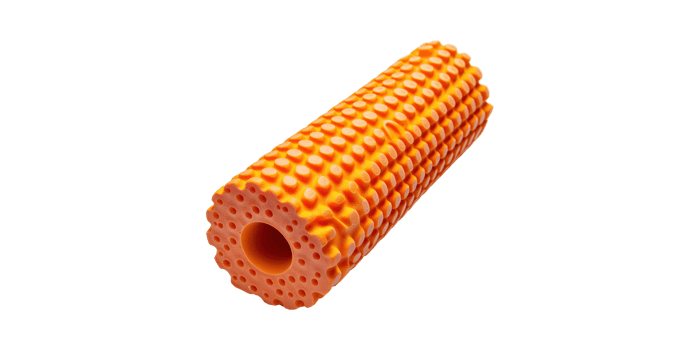 Orange textured foam roller isolated on transparent background png