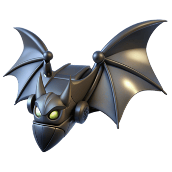 Render of a Futuristic Bat-like Robot Design png