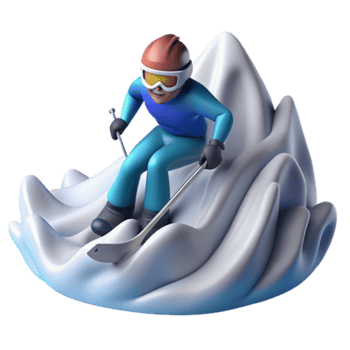 Illustration Cartoon Skier Snow Mountain Winter Sports png