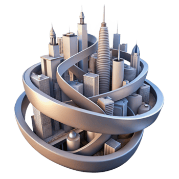 Illustration Cityscape Futuristic Urban Development Abstract Background png