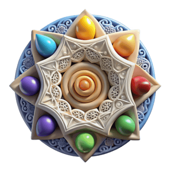 Colorful Ornate Star Mandala Illustration png
