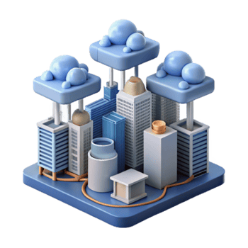 Cityscape Illustration Cloud Computing Network Abstract Background png
