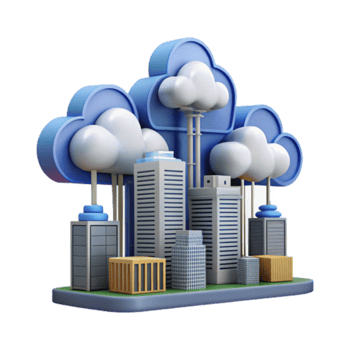Illustration Cloud Cityscape Modern Buildings Digital Cloud Computing png