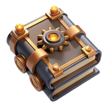 Steampunk Book Render, Glowing Gear, Fantasy Book Illustration png