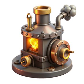 Model of a Vintage Steam-Powered Machine Illustration png