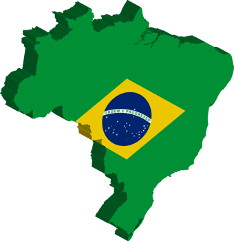 Brazil fills with flag and 3d transparent map png