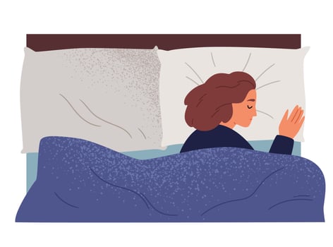 The girl sleeps alone. The concept of loneliness.Unhappy upset person at home vector