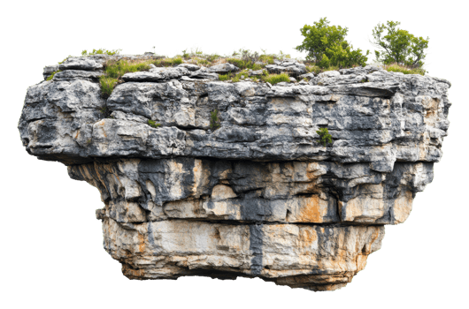 Vegetated rock formation in nature png