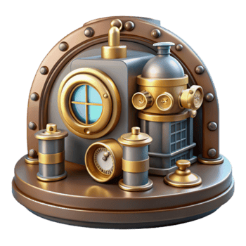 Steampunk Apparatus Illustration Vintage Gadgetry and Mechanical Devices png
