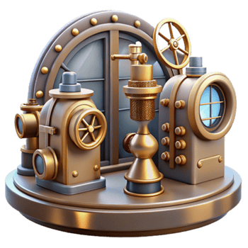Steampunk Industrial Machinery Render Illustration png