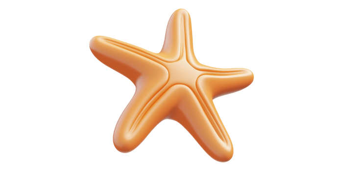Orange starfish design isolated on transparent background png