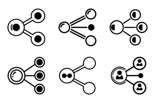 Clean Outline Silhouettes of Share for Icon Sets vector