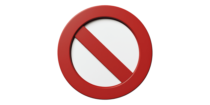 Red no entry sign isolated on transparent background png