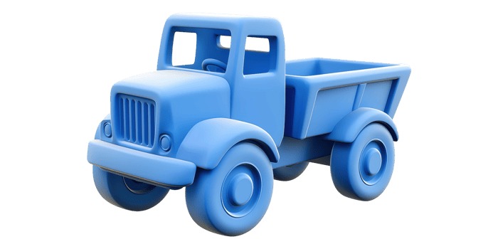 Blue toy truck isolated on transparent background png