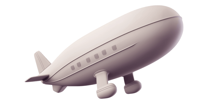 Cartoon airplane with rounded fuselage isolated on transparent background png