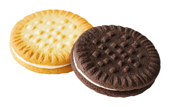 Cookies placed side by side on a plain surface png