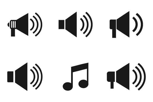 Modern Sound Outline Icons on White Background vector
