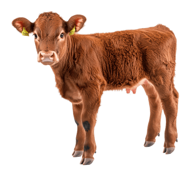 Young brown calf standing on a bright background png