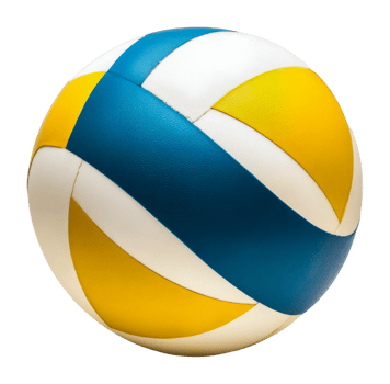 Colorful volleyball designed for outdoor games png