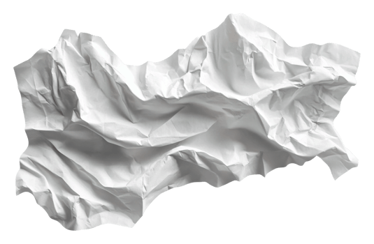 Crumpled white paper creates textured background png
