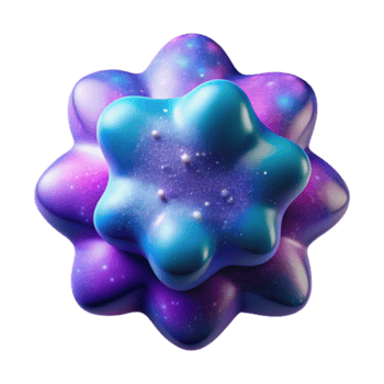 Cosmic Bloom Render Abstract Galaxy-Themed Star Shapes png