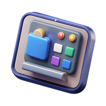 Render Colorful Control Panel Interface Illustration png