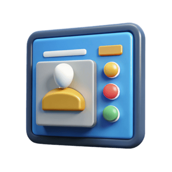 Render of User Interface Profile Control Panel, Modern App Design Element, Digital Avatar, Interface Buttons, Graphic Resource, Software Icon, Cartoon Style, Web Design, UI Element, Illustration png