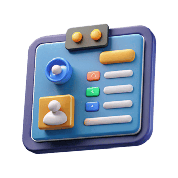 Render of User Interface Panel, Colorful App Icon Design, Digital Dashboard Illustration png