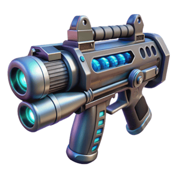 Futuristic Sci-Fi Weapon Render, Dual Barrel Blaster Gun Illustration png