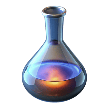 Glowing Erlenmeyer Flask Render, Science Experiment Illustration png