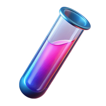 Vibrant Render of a Test Tube with Colorful Liquid png