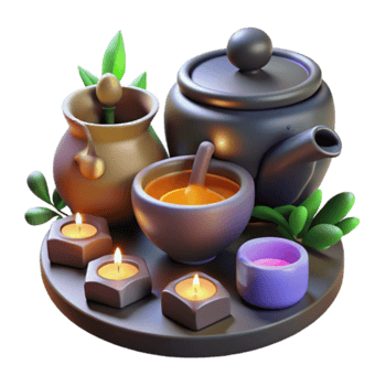 Serene Render of Herbal Tea Ceremony png