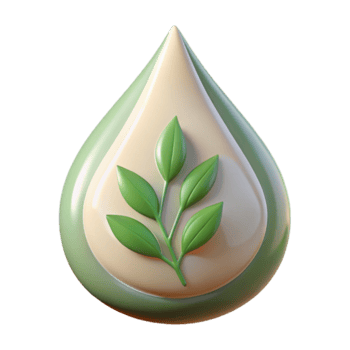 Render of a Green Leaf Drop Icon, Nature-Inspired Design Element png