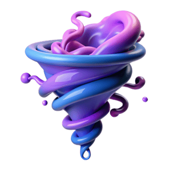Abstract Render of a Swirling Purple and Blue Liquid Vortex png