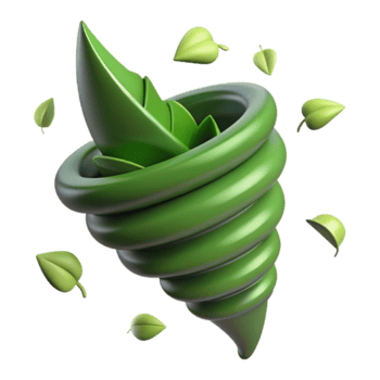Green Leaf Vortex Illustration, Nature Twisting Abstract Background png