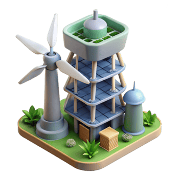 Eco-Friendly Tower Illustration Windmill Sustainable Energy Green Technology png