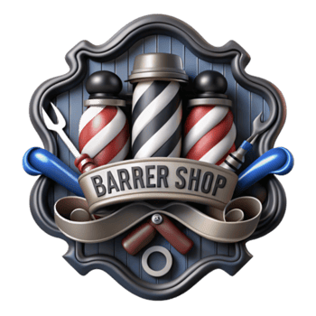 Barbershop Emblem Illustration Vintage Style png